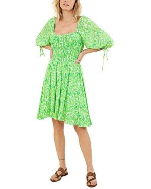 Hale Bob Ruffle Trim Mini Dress - Green
