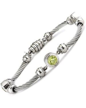 Gemstones Steel 2.33 Ct. Tw. Diamond & Lemon Quartz Bracelet - Metallic