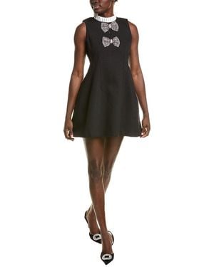 Beulah London Crystal Bow A-Line Mini Dress - Black