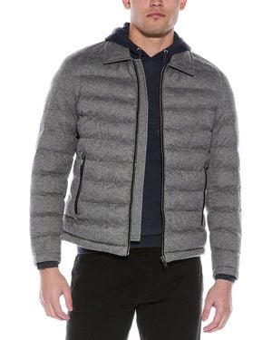 Reiss Margenta Flannel Puffer Coat - Grey