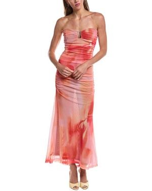 Bardot Stephanie Printed Mesh Dress - Red
