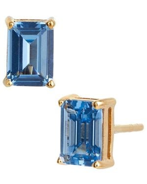 Savvy Cie 18k Over Silver Blue Topaz December Birthstone Earrings