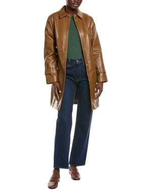 Via Spiga Snap Front Tie Belt Jacket - Black
