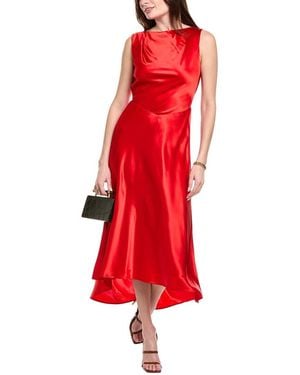 Saloni Silk-Blend Maxi Dress - Red