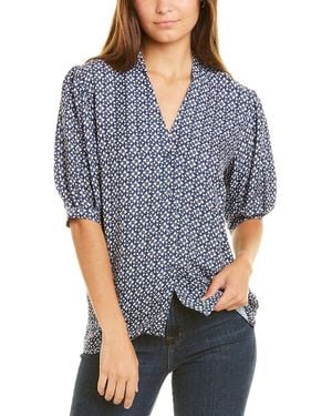 Garrie B Moss Crepe Top - Blue