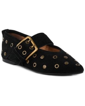 Seychelles Grommet Suede Flat - Black