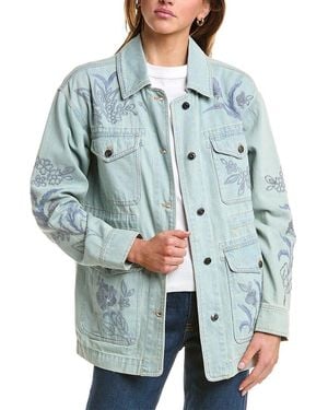 Johnny Was Cargo Denim Jacket - Blue