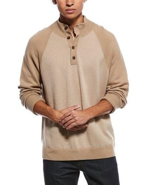 Vince Birdseye Wool & Cashmere-Blend Mock Sweater - Natural