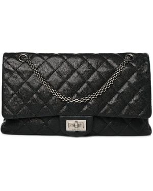 CHANEL Quilted Caviar Leather 2.55 Reissue 227 Flap Bag (Authentic Pre-Loved) - Black