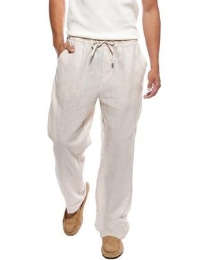 KARL LAGERFELD Linen-Blend Drawstring Pant - Natural