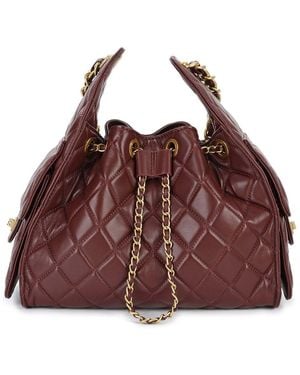 Tiffany & Fred Paris Quilted Leather Shoulder Bag - Purple