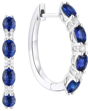 Gregg Ruth 14K 1.73 Ct. Tw. Diamond & Sapphire Huggie Earring - Blue
