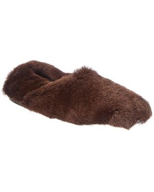 Proenza Schouler Ruched Tee Shearling Slipper - Brown