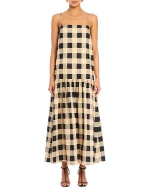 SER.O.YA Seroya Aydan Linen-Blend Maxi Dress - Metallic