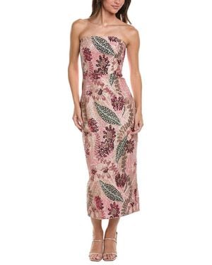 MILLY Esmeralda Sequins Strapless Dress - Red
