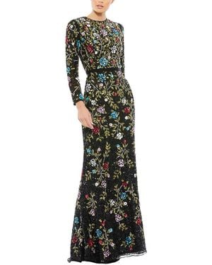 Mac Duggal Embellished Long Dress - Black