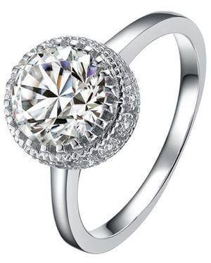 Genevive Jewelry Silver Cz Ring - White