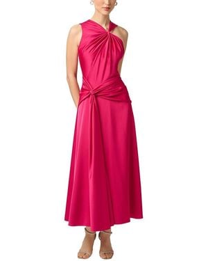 Aidan Mattox Crepe Back Satin Midi Dress - Pink