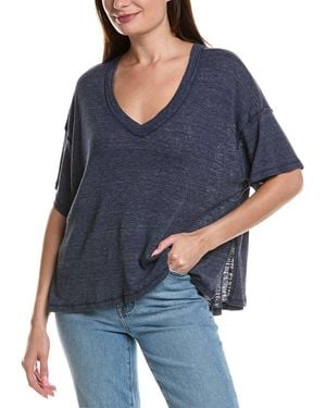 Project Social T Oh Girl Raw V-Neck T-Shirt - Blue