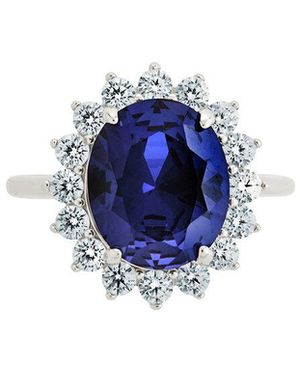 Sterling Forever Cz Sapphire Halo Ring - Blue