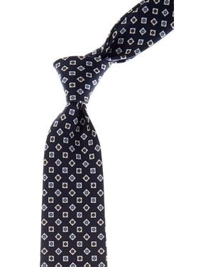 Canali Shapes Silk Tie - Blue