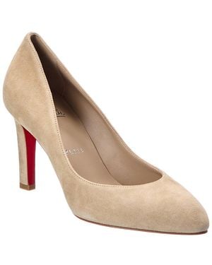 Christian Louboutin Fannylove 85 Suede Pump - Natural