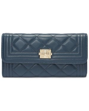 Tiffany & Fred Paris Quilted Leather Wallet - Blue