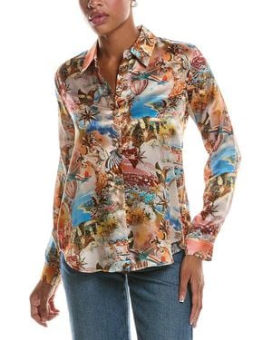L'Agence Dani 3/4 Sleeve Silk Blouse - Multicolor