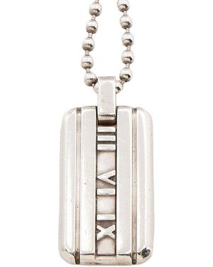 Tiffany & Co. Sterling Silver Sterling Silver Atlas I.d. Tag Necklace (authentic Pre-loved) - White