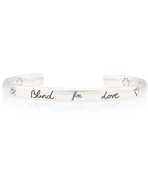 Gucci Silver Blind For Love Cuff (authentic Pre-loved) - White