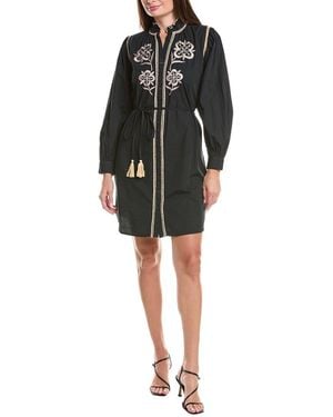 Julia Jordan Embroidered Shirtdress - Black