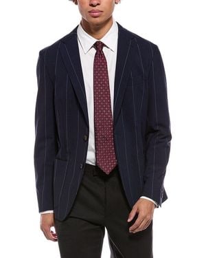 Eleventy Single Breasted Wool-Blend Jacket - Blue