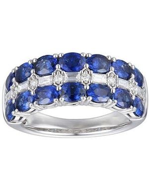 Gregg Ruth 14K 3.48 Ct. Tw. Diamond & Sapphire Ring - Blue