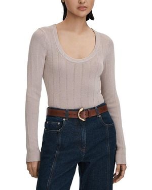 Reiss Sierra Scoop Neck Top - Blue