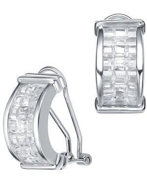 Genevive Jewelry Silver Cz Drop Earrings - Multicolor