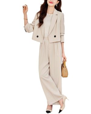 LIONELLO SALVI 2Pc Blazer & Pant Set - Natural