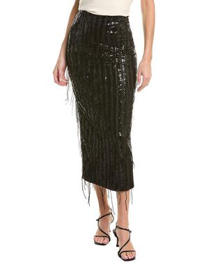 Bardot Celestial Sequin Midi Skirt - Green