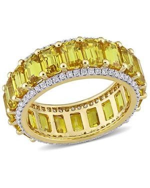 Diamond Select Cuts 14k 11.71 Ct. Tw. Diamond & Yellow Sapphire Ring - Metallic
