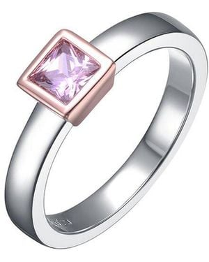 Rachel Glauber 14K Plated Cz Engagement Ring - White
