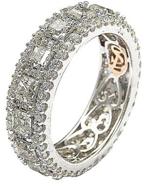 Suzy Levian CZ Jewelry Suzy Levian Silver Cz Modern Eternity Ring - White