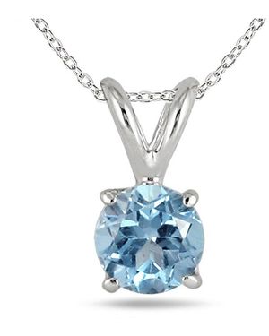 Gemstones 14k 0.45 Ct. Tw. Aquamarine Necklace - Blue