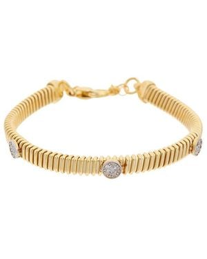 Meshmerise 18k Over Silver 0.12 Ct. Tw. Diamond Bracelet - Metallic
