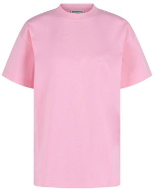 Balenciaga Medium-Fit Tonal Logo T-Shirt - Pink