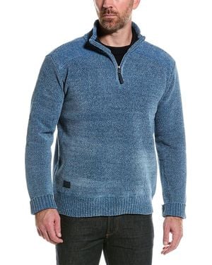 Point Zero Chenille 1/4-Zip Mock Neck Jumper - Blue