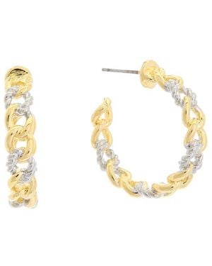 Juvell 18k Two-tone Plated Link Hoops - Metallic