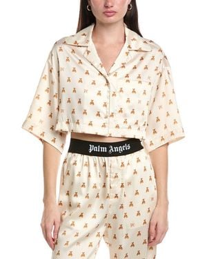Palm Angels Bear Print Shirt - Natural