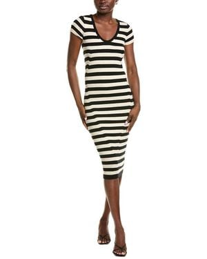 ATM Wool-blend Stripe Maxi Dress - Black