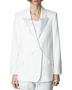 Zadig & Voltaire Visit Tailleur Strass Rain Blazer - White