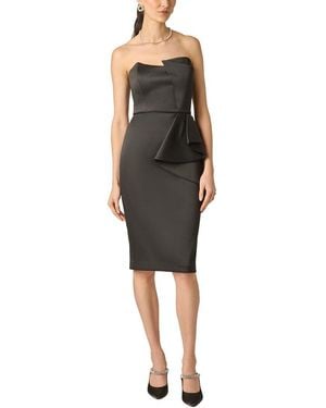 Aidan Mattox Stretch Mikado Midi Dress - Black