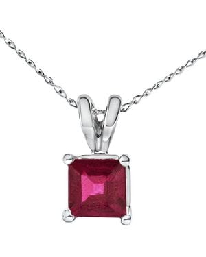 Haus of Brilliance Colourful Gemstones 14k 0.65 Ct. Tw. Ruby Pendant Necklace - Pink